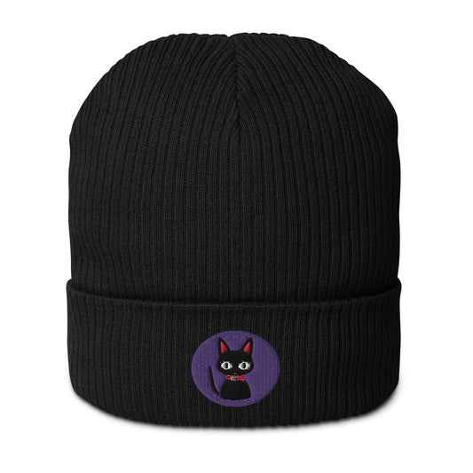 Nana Cat Design Organic ribbed beanie (Nana) - Fungi Freak