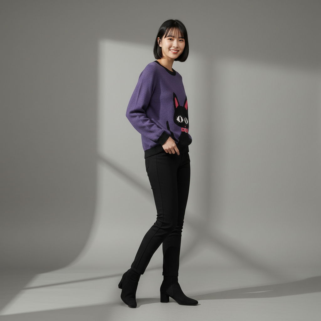 Strickpullover „Nana Cat“ – Inspiriert von Oma