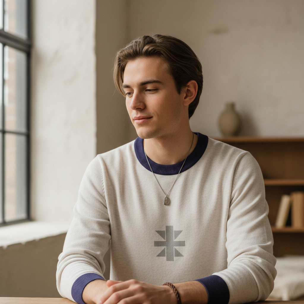 Reliability Crest Knitted Sweater – Inspired by Digimon Adventure Fungi Freak