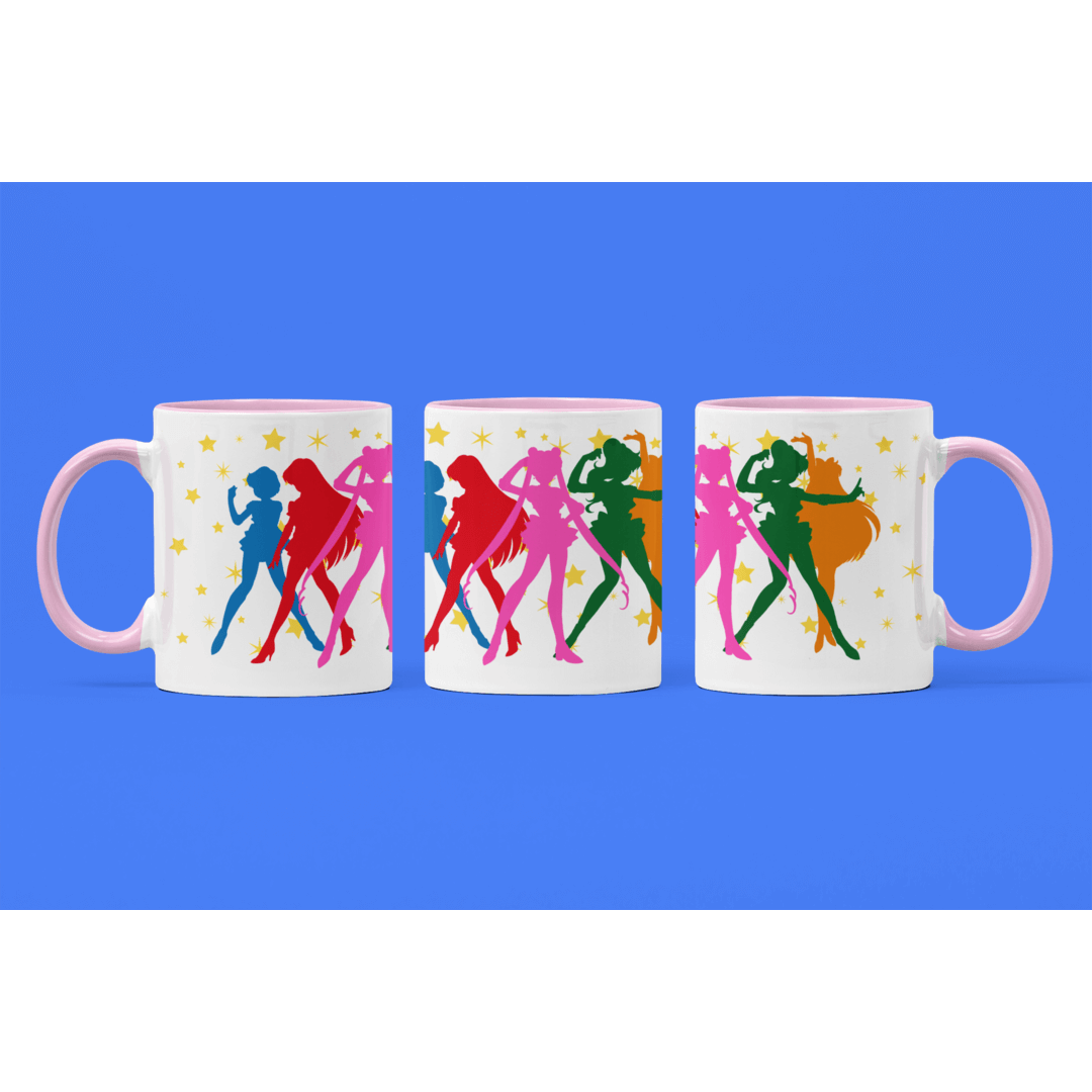 Sailor Scouts Mug with Color Inside Inspired by Sailor Moon Fungi Freak