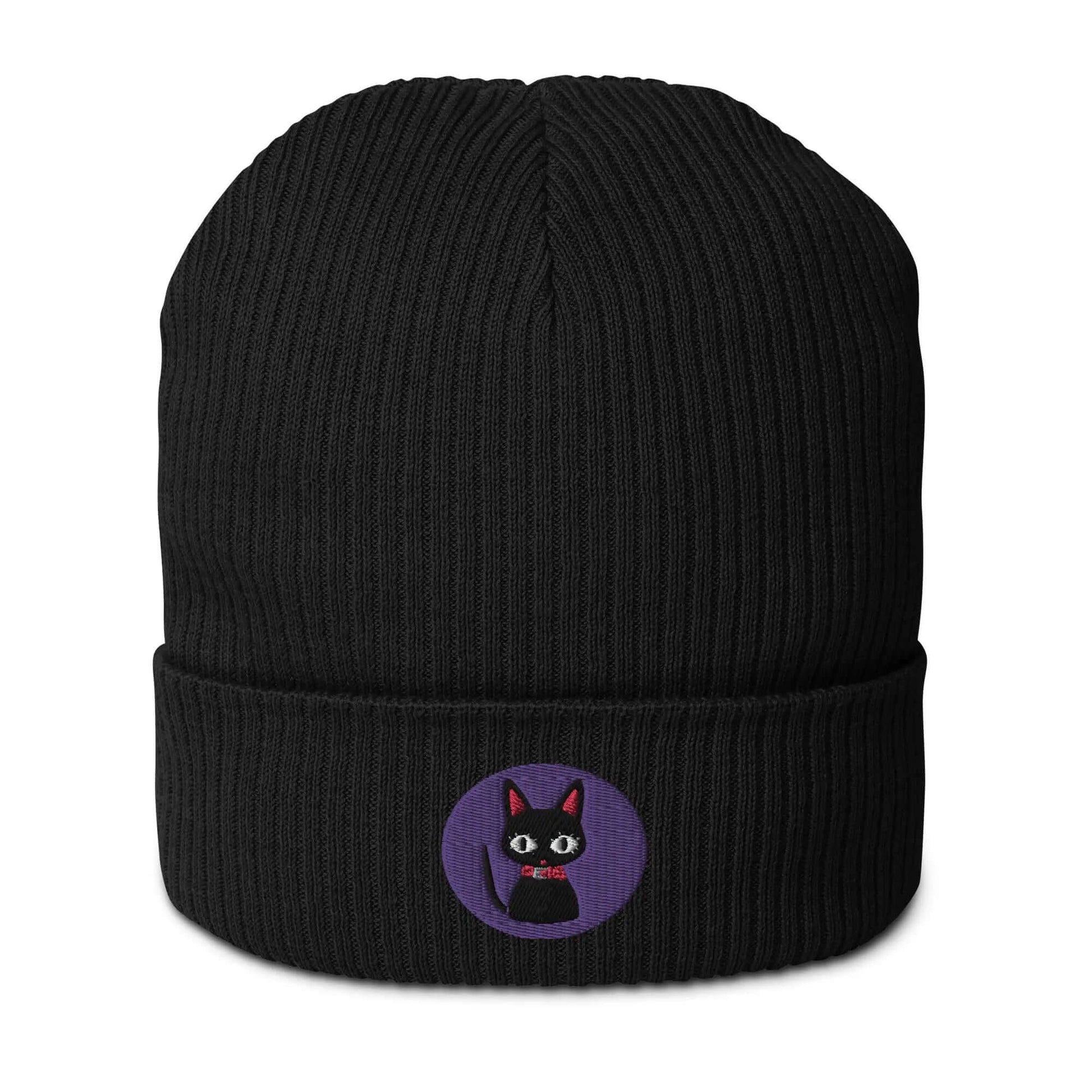 Nana Cat Design Organic ribbed beanie (Nana) - Fungi Freak