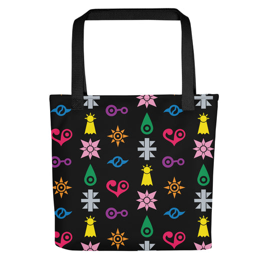 All Crests (Black) Tote bag (Digimon)