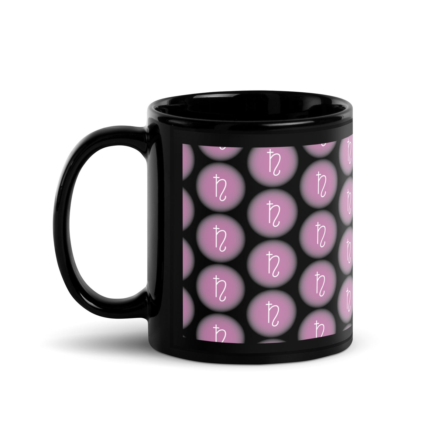 Sailor Saturn  Symbol Black Glossy Mug (Sailor Moon)