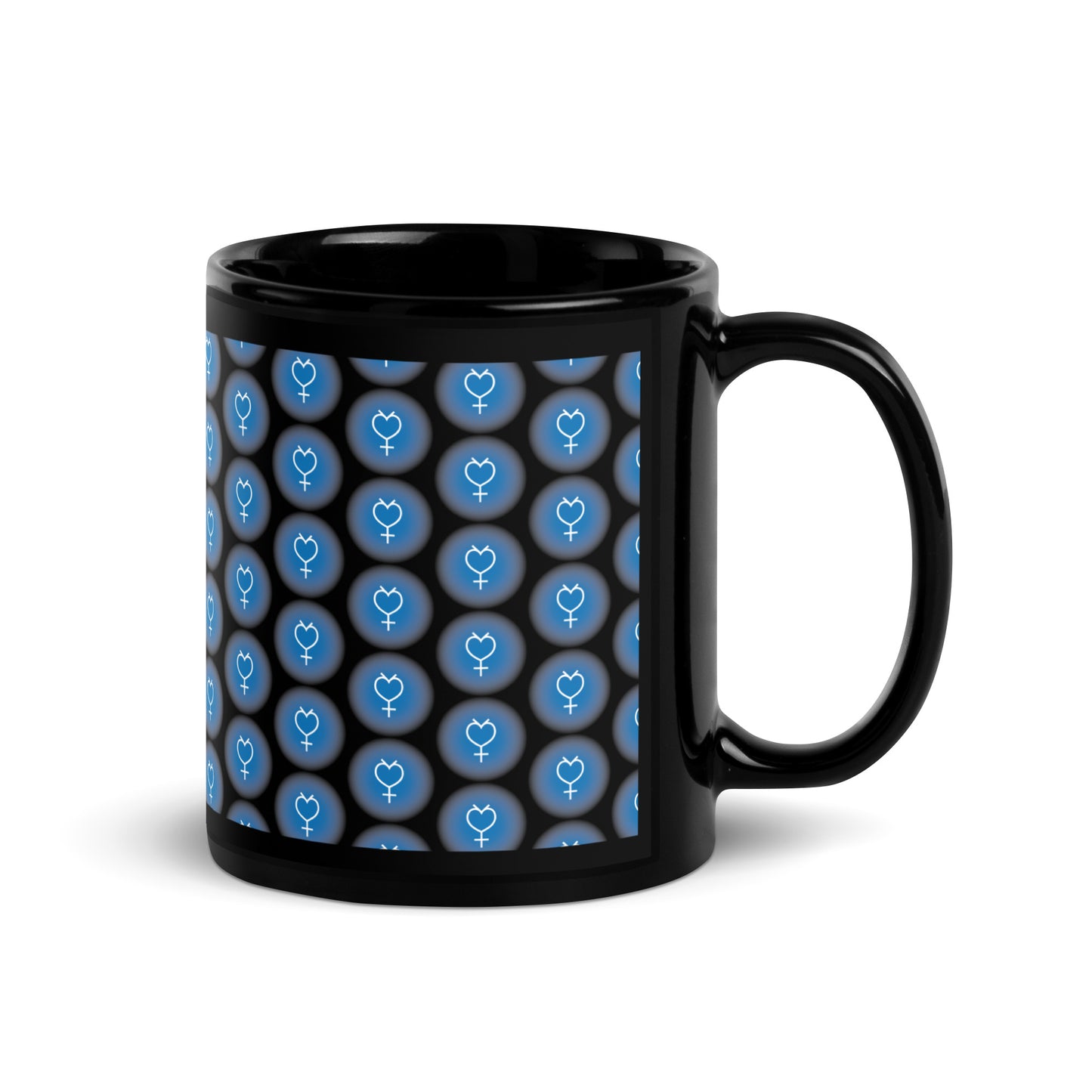 Sailor Mercury Symbol Black Glossy Mug (Sailor Moon)