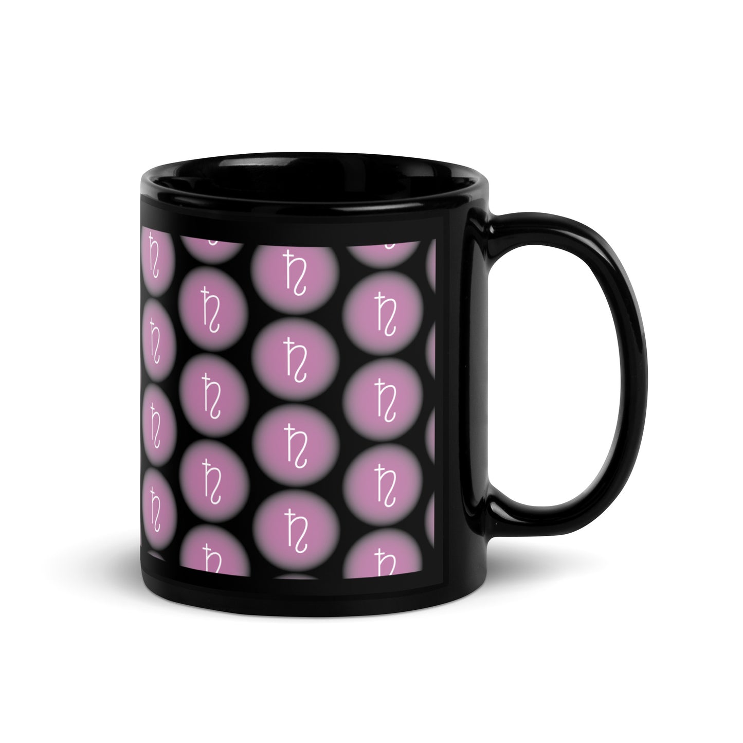 Sailor Saturn  Symbol Black Glossy Mug (Sailor Moon)