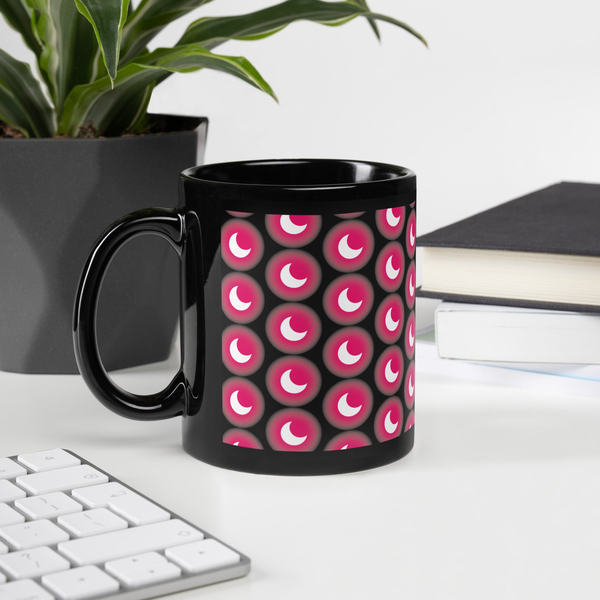 Sailor Moon Crescent Moon Symbol Black Glossy Mug (Sailor Moon)