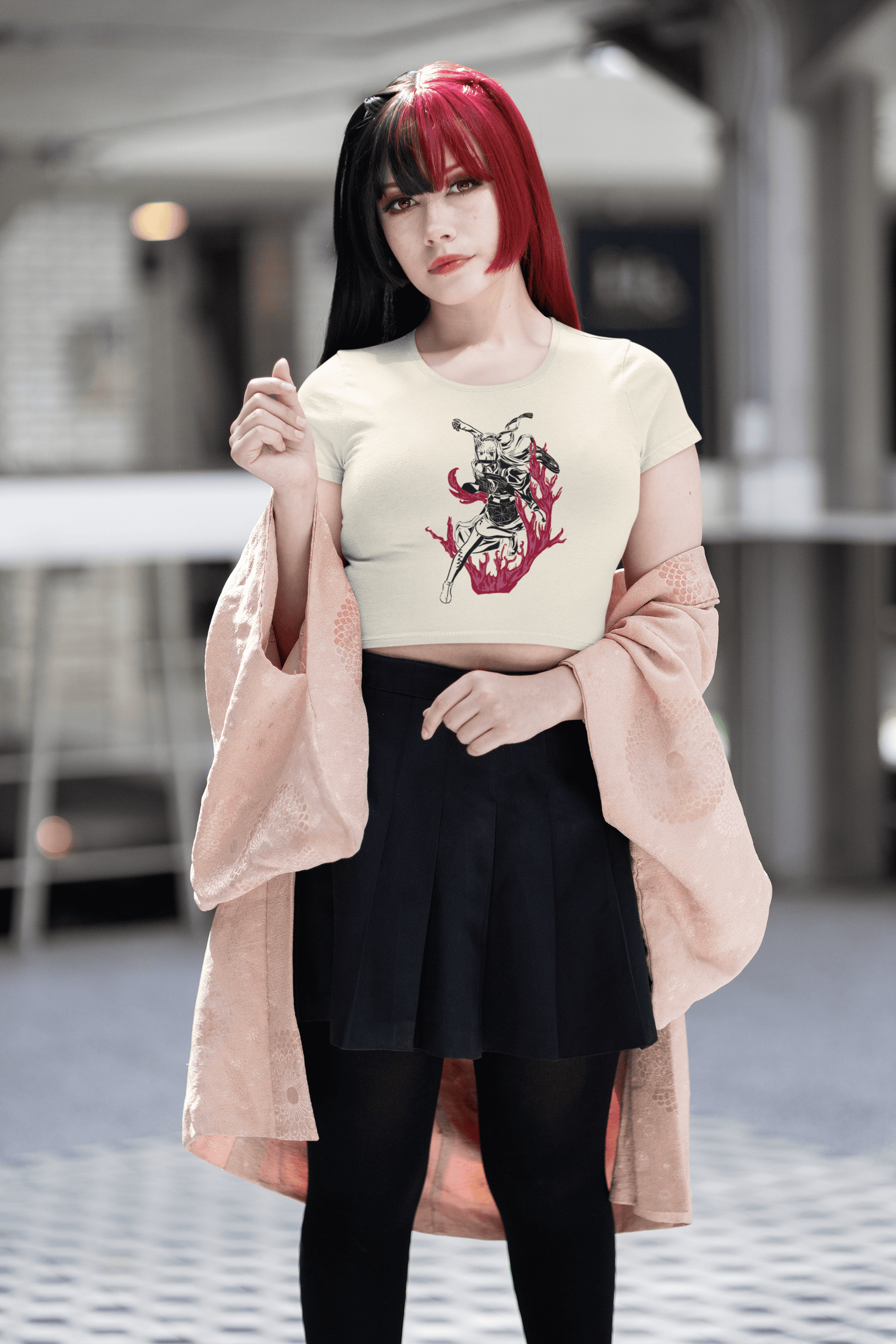 Nezuko Crop Tee - Inspired by Demon Slayer Fungi Freak