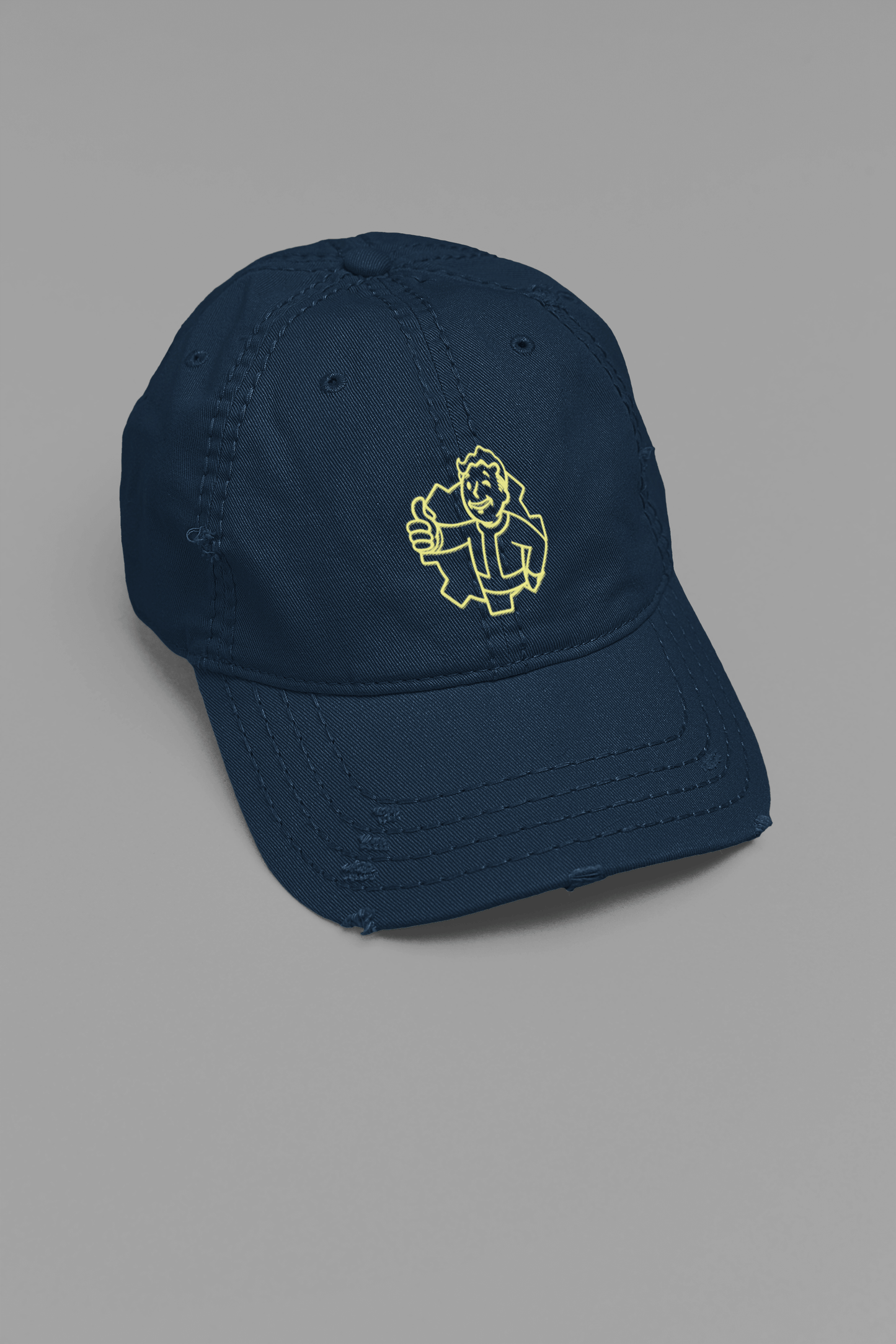 Vault-boy distressed cap - Inspired by Fallout Fungi Freak