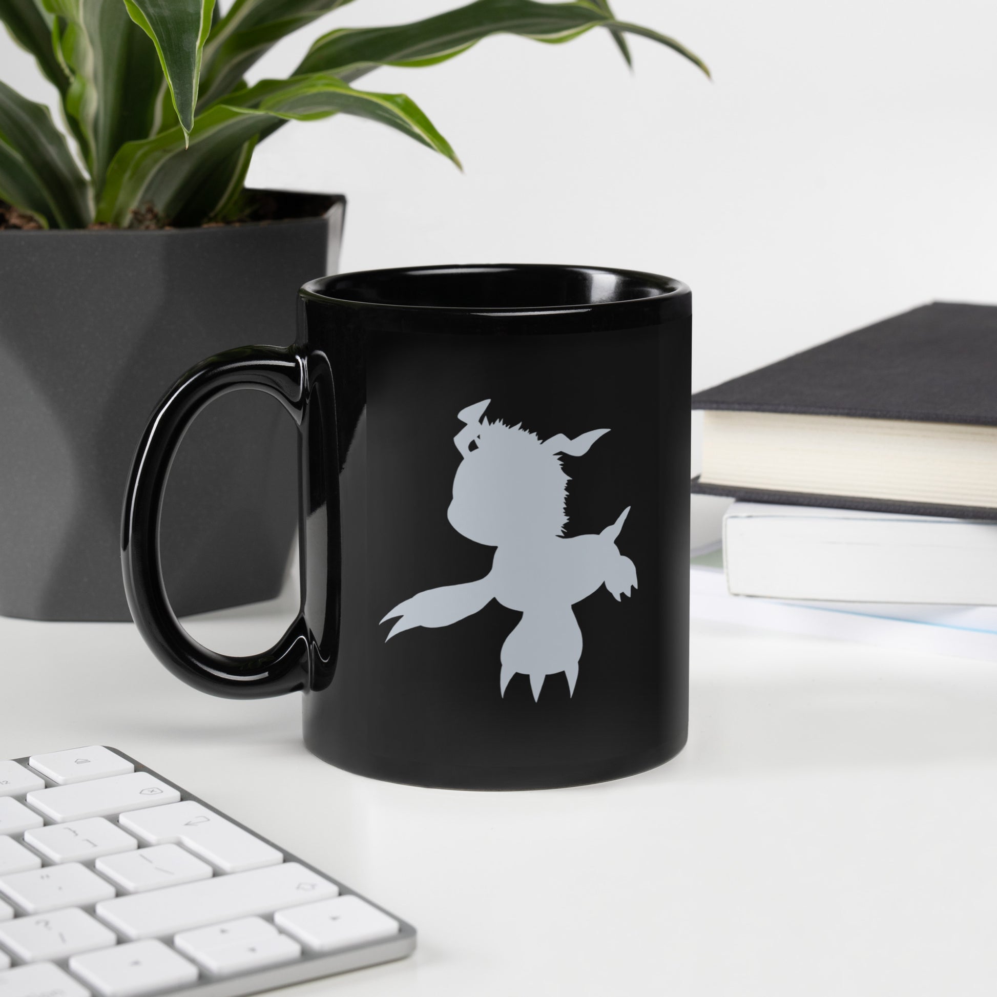 Joe/Gomamon Black Glossy Mug (Digimon)