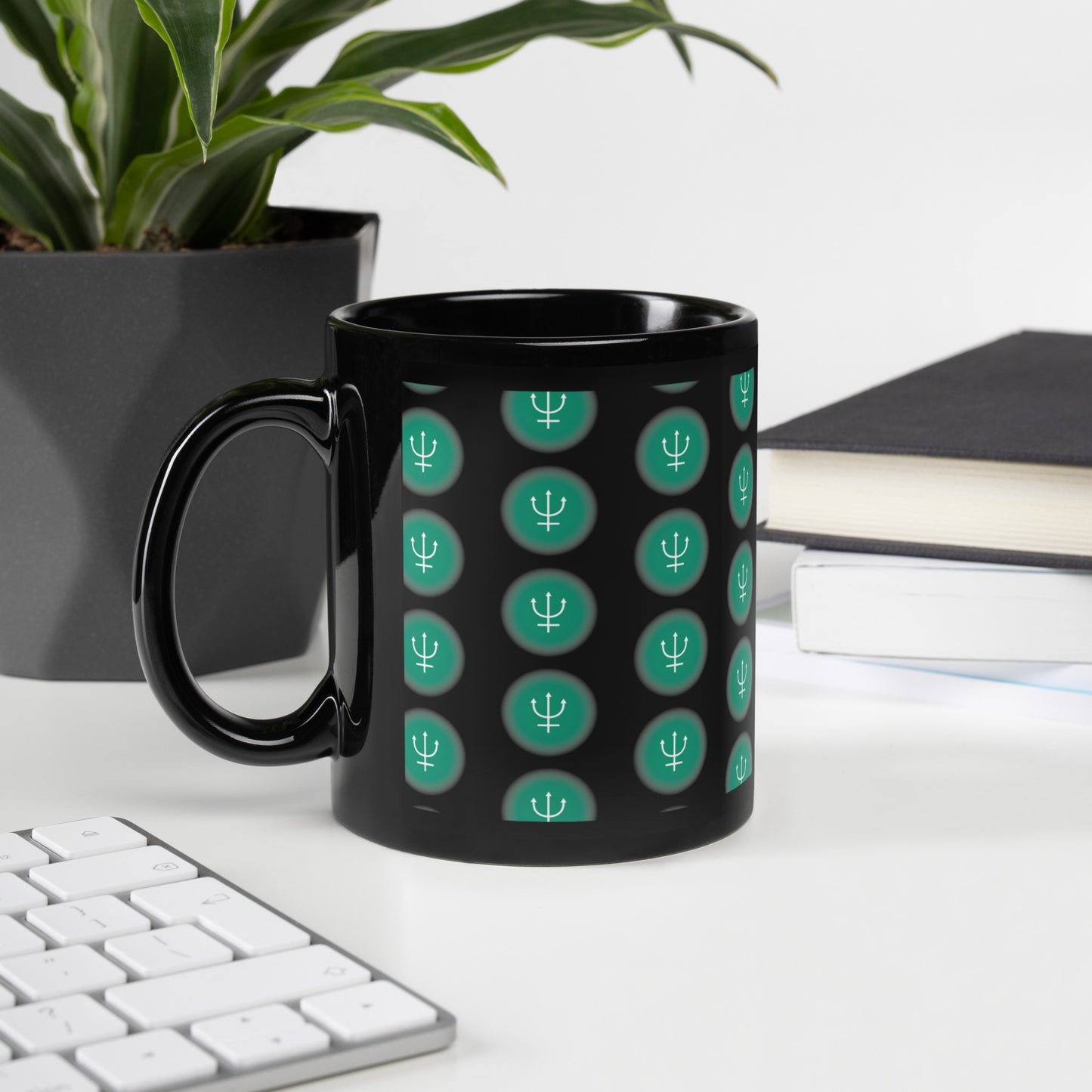 Sailor Neptune Symbol Black Glossy Mug (Sailor Moon)