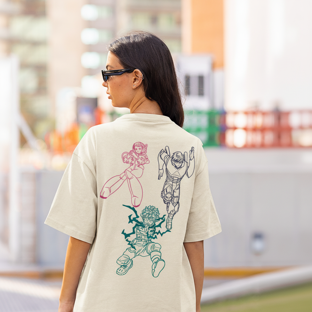 UA Students Oversized T-shirt (Deku, Ochako & Tenya) – Inspired by My Hero Academia Fungi Freak