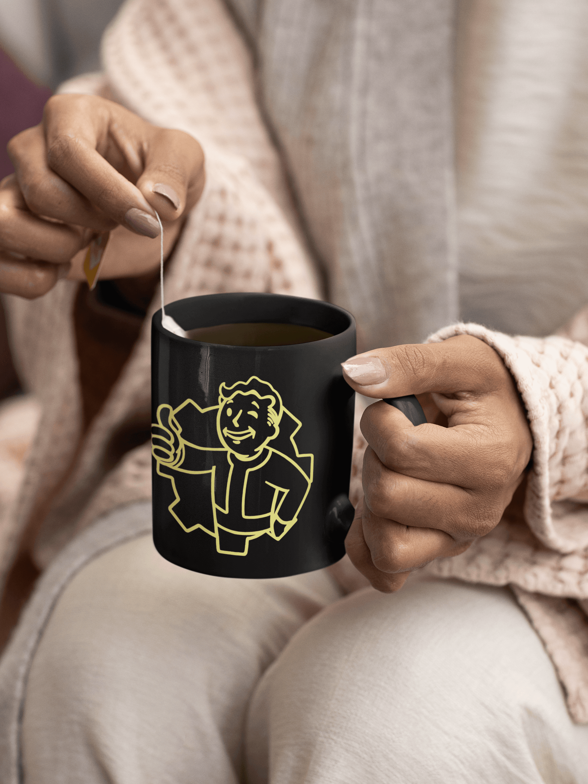 Vault-boy/Vault 33 Black Glossy Mug - Inspired by Fallout Fungi Freak