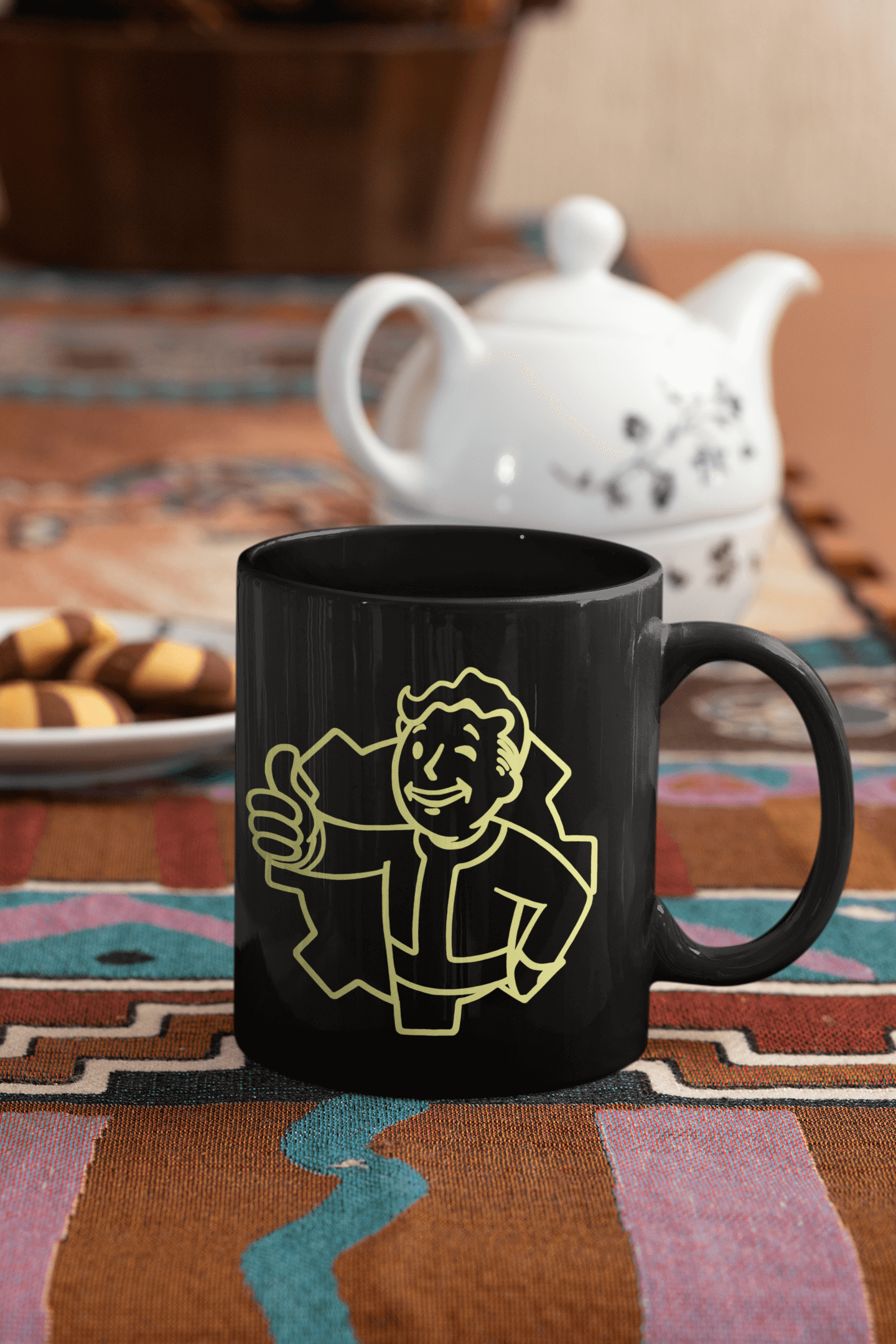 Vault-boy/Vault 33 Black Glossy Mug - Inspired by Fallout Fungi Freak