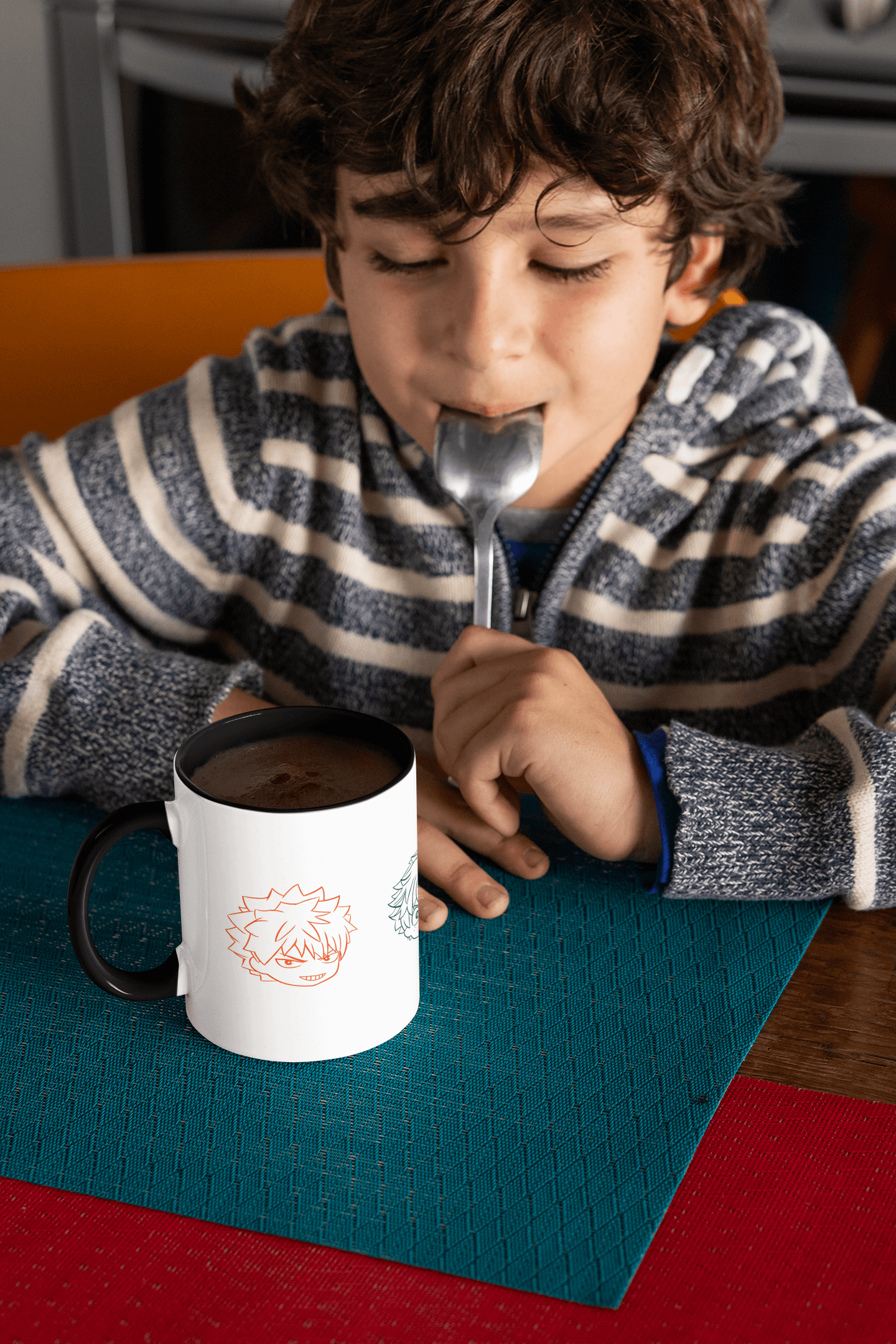 Deku, Todoroki & Bakugou Chibi Mug with Color Inside – Inspired by My Hero Academia Fungi Freak