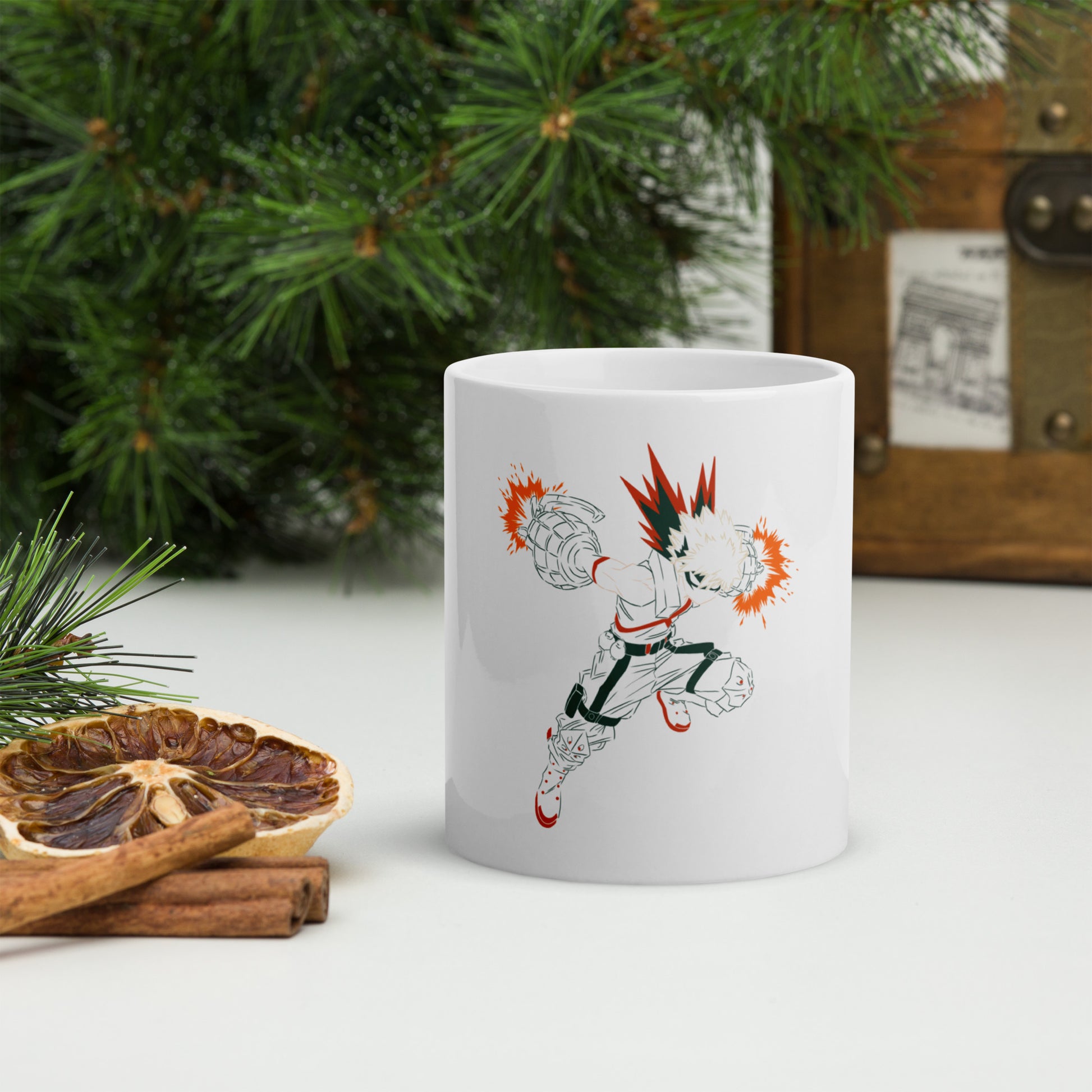 Bakugou White glossy mug (My Hero Academia)